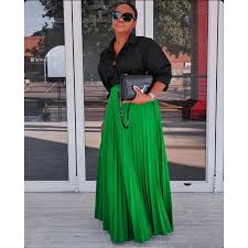 Image of Pleated High Waisted Skirt